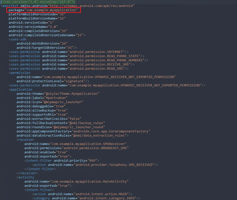 figure 5: AndroidManifest.xml